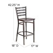 Flash Furniture Ladder Back Metal Barstool - Walnut Wood Seat