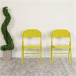 Flash Furniture Hercules Colorburst Metal Folding Chair in Citron (Set of 2)