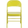 Flash Furniture Hercules Colorburst Metal Folding Chair in Citron (Set of 2)