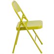 Flash Furniture Hercules Colorburst Metal Folding Chair in Citron (Set of 2)