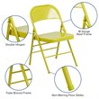 Flash Furniture Hercules Colorburst Metal Folding Chair in Citron (Set of 2)