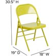 Flash Furniture Hercules Colorburst Metal Folding Chair in Citron (Set of 2)