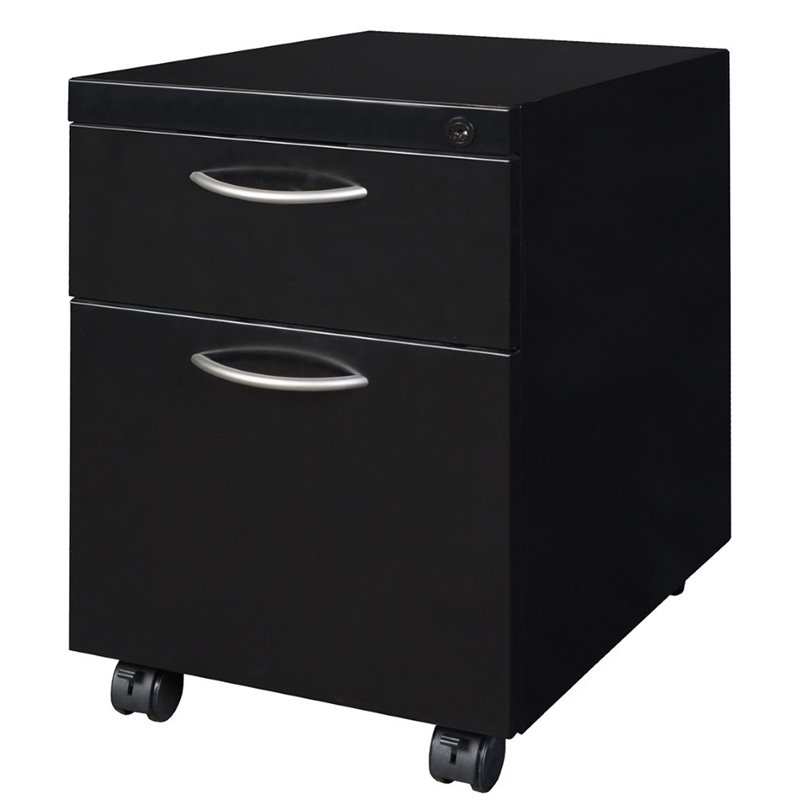 Regency Fusion 2 Drawer Mobile Pedestal Filing Cabinet in Black