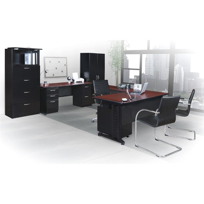 Regency Fusion 3 Drawer Pedestal Filing Cabinet in Black