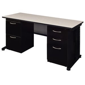 Regency Fusion 66&quot x 24&quot Double Pedestal Computer Desk in Maple
