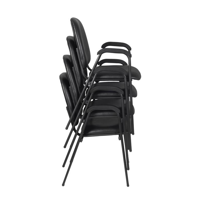 Ace Vinyl Stack Chair (4 pack)- Black