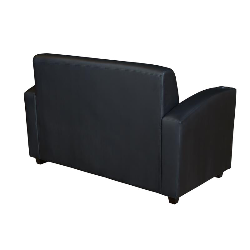 Supernova Tablet Arm Loveseat- Black/Java