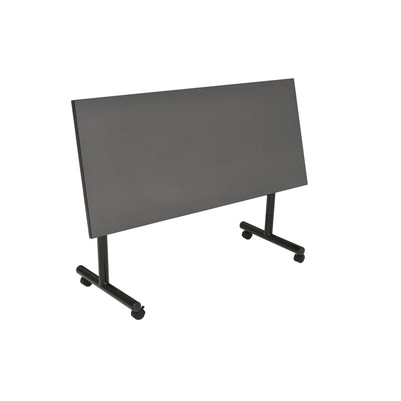 Regency Kobe 48 inch Flip Top Mobile Training Table in Grey with Black Frame