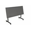 Regency Kobe 48 inch Flip Top Mobile Training Table in Grey with Black Frame