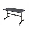 Regency Kobe 48 inch Flip Top Mobile Training Table in Grey with Black Frame