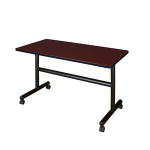 Regency Kobe 48&quot x 30&quot Flip Top Mobile Training Table- Mahogany
