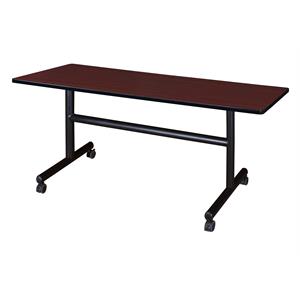 Regency Kobe 60&quot x 30&quot Flip Top Mobile Training Table- Mahogany