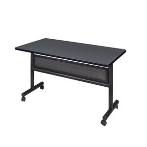 Regency Kobe 48&quot x 30&quot Flip Top Mobile Training Table with Modesty- Grey