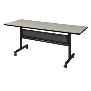 Regency Kobe 60&quot x 30&quot Flip Top Mobile Training Table with Modesty- Maple