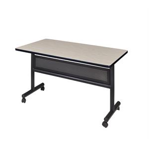 Regency Kobe 48&quot x 30&quot Flip Top Mobile Training Table with Modesty- Maple