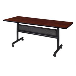 Regency Kobe 60&quot x 30&quot Flip Top Mobile Training Table with Modesty- Cherry