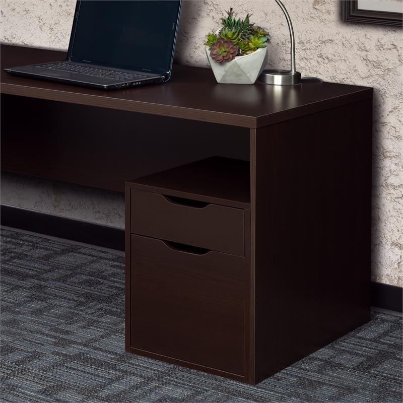 Niche Mod Freestanding Box File Pedestal with no Tools Assembly- Truffle