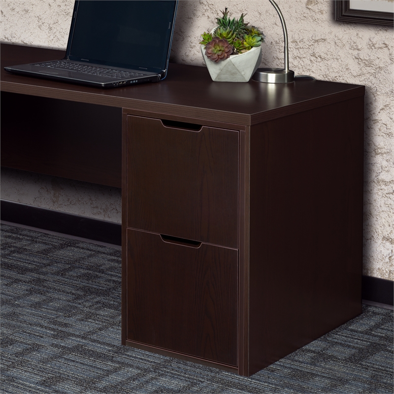 Niche Mod Freestanding File File Pedestal - Truffle/Espresso