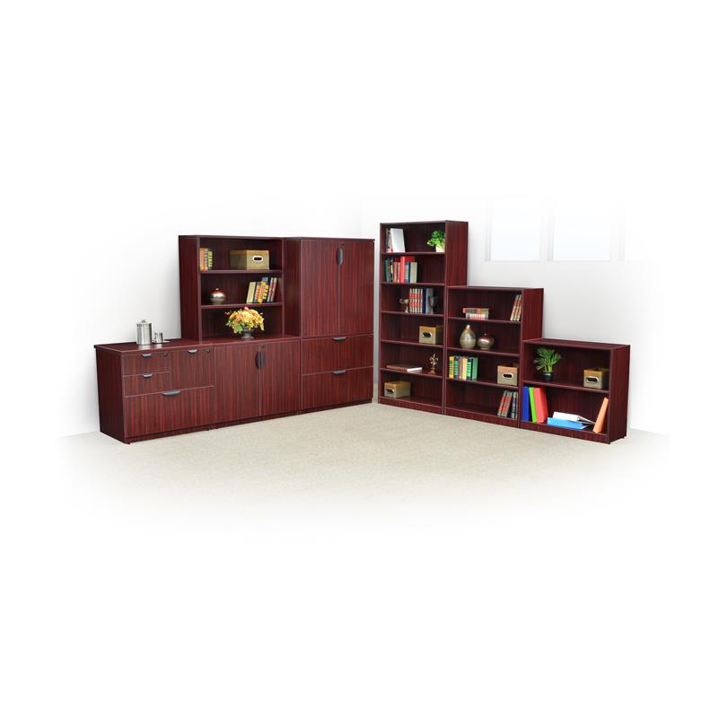 Regency Legacy Lateral File with Stackable Storage Cabinet- Mahogany