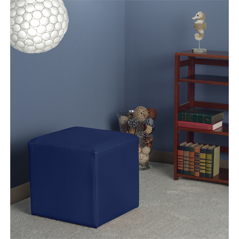 Regency Jean Square Ottoman in Naval Blue