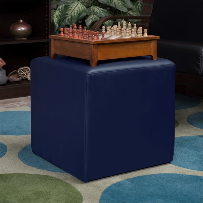Regency Jean Square Ottoman in Naval Blue
