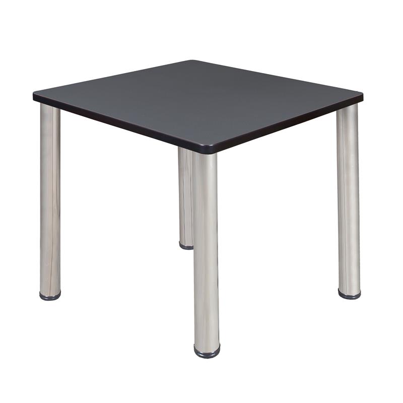 Kee 30in. Square Breakroom Table- Grey/ Chrome