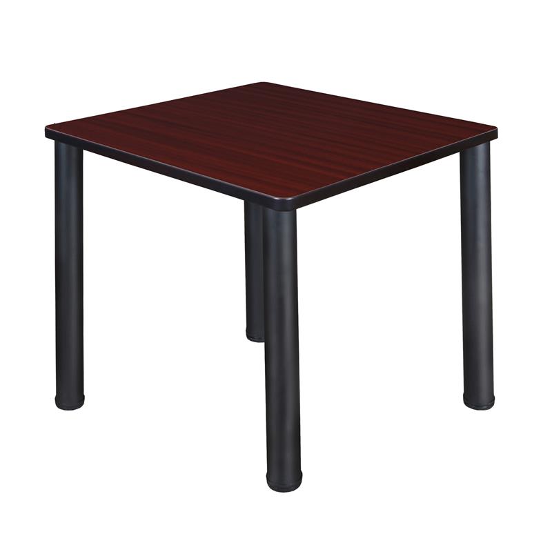 Kee 30in. Square Breakroom Table- Mahogany/ Black
