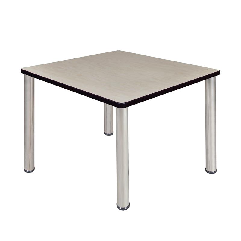 Kee 36in. Square Breakroom Table- Maple/ Chrome