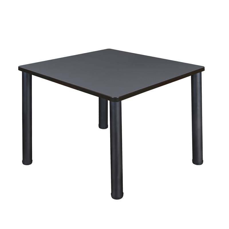 Kee 42in. Square Breakroom Table- Grey/ Black