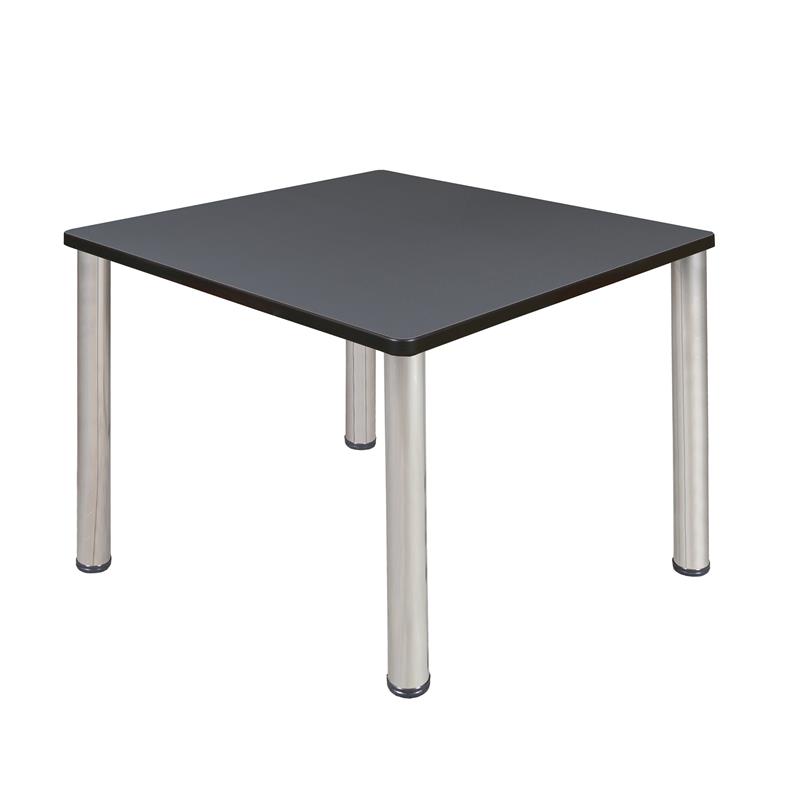 Kee 42in. Square Breakroom Table- Grey/ Chrome