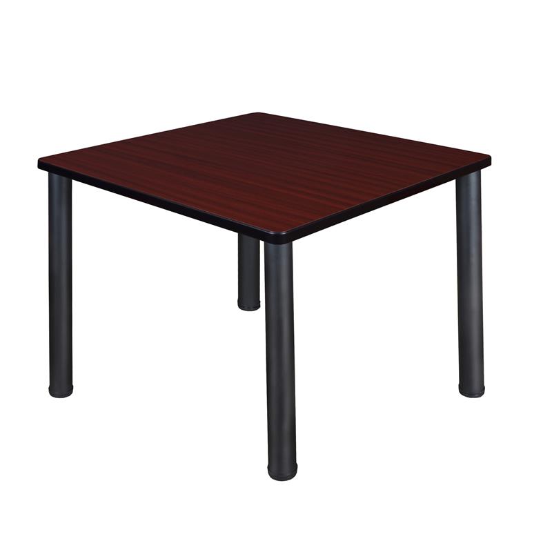 Kee 42in. Square Breakroom Table- Mahogany/ Black