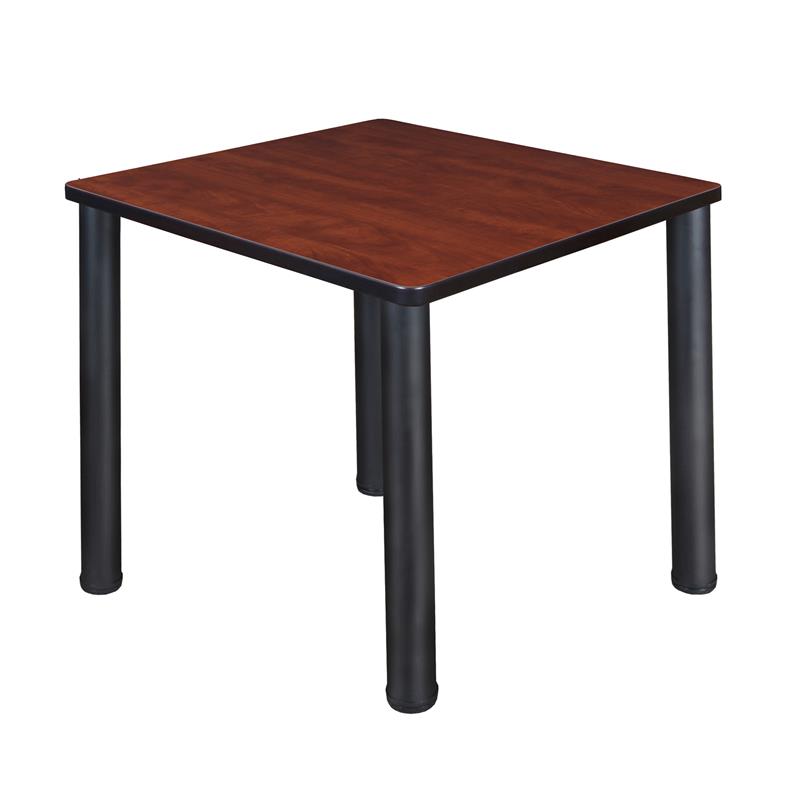 Kee 30in. Square Breakroom Table- Cherry/ Black