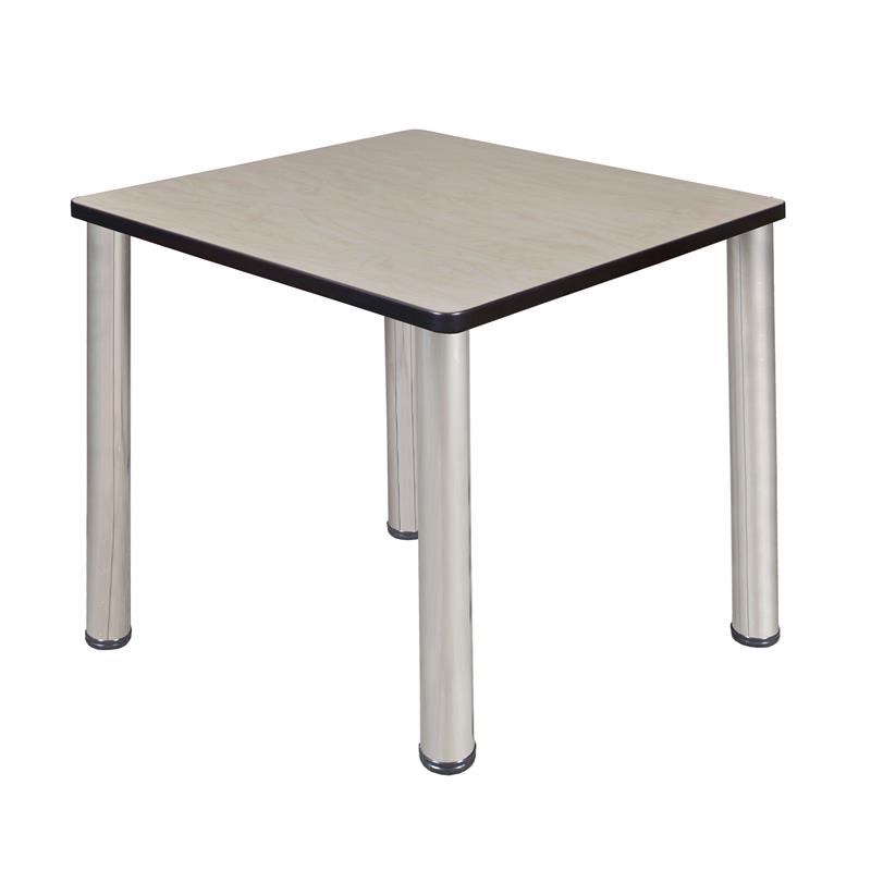 Kee 30in. Square Breakroom Table- Maple/ Chrome