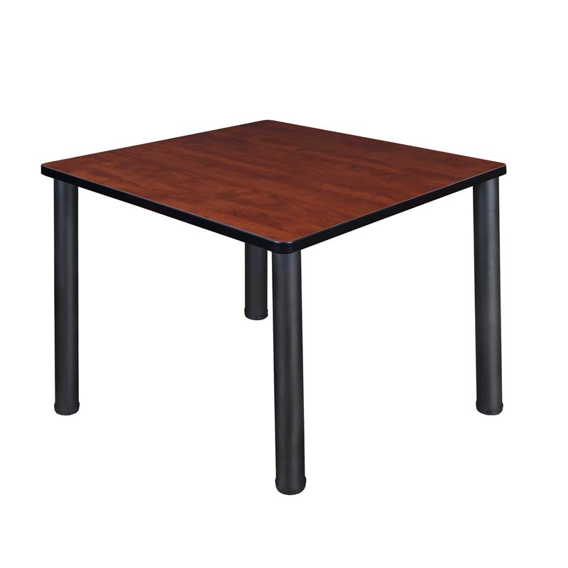 Kee 36in. Square Breakroom Table- Cherry/ Black