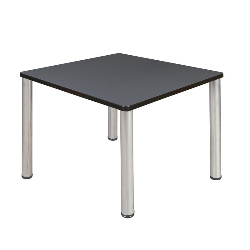 Kee 36in. Square Breakroom Table- Grey/ Chrome
