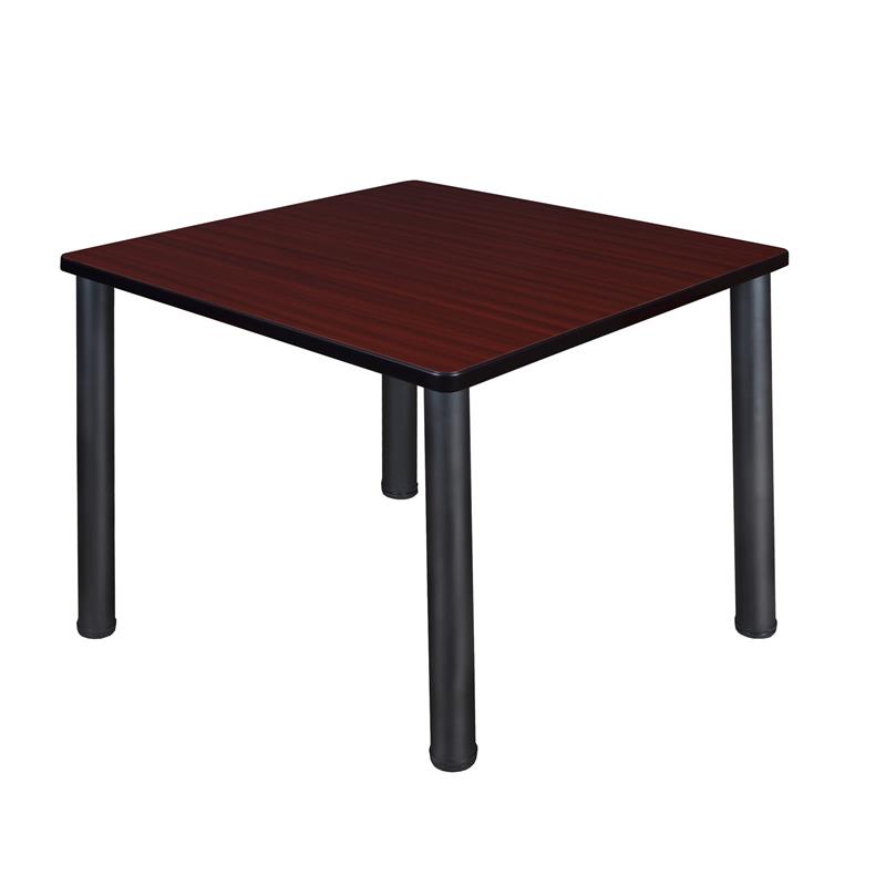Kee 36in. Square Breakroom Table- Mahogany/ Black