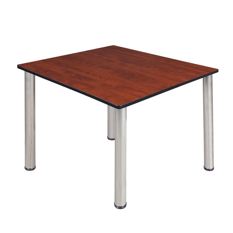 Regency Kee 48in. Square Breakroom Table- Cherry/ Chrome