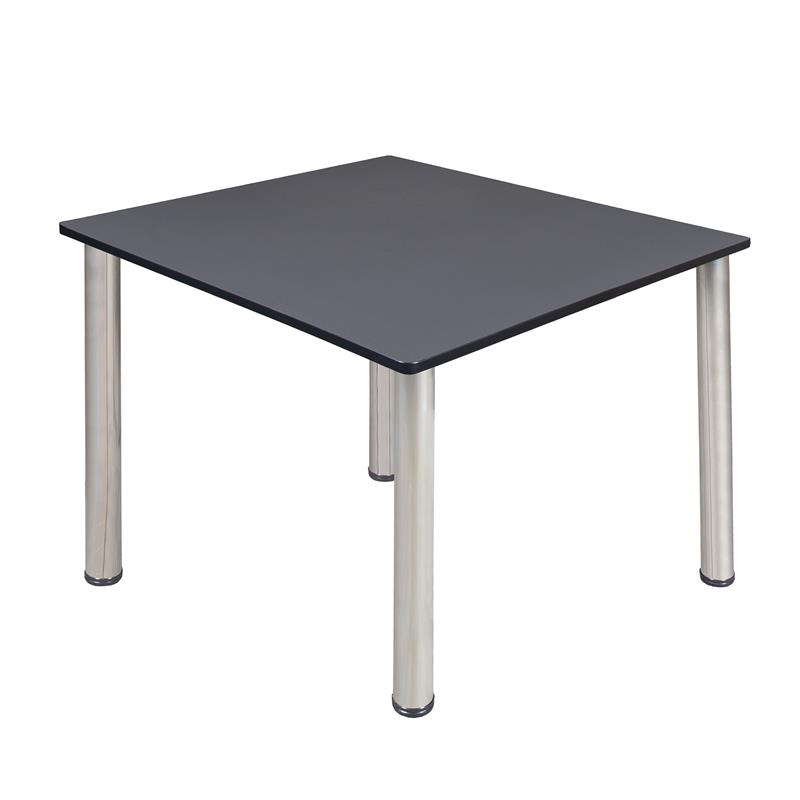 Kee 48in. Square Breakroom Table- Grey/ Chrome