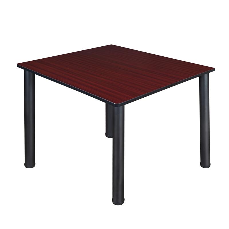Kee 48in. Square Breakroom Table- Mahogany/ Black