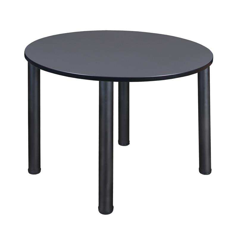 Kee 48in. Round Breakroom Table- Grey/ Black