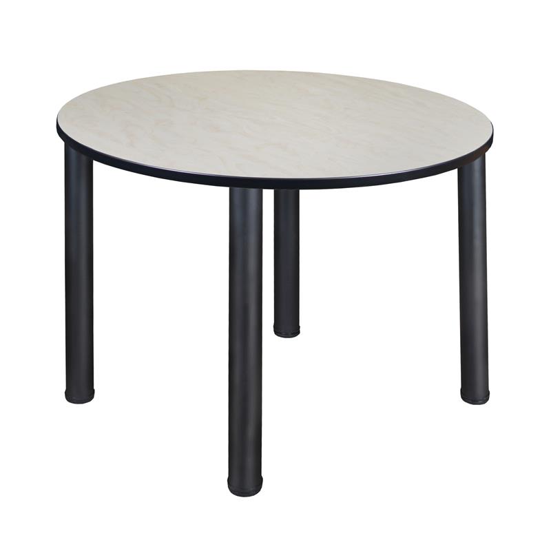 Kee 48in. Round Breakroom Table- Maple/ Black