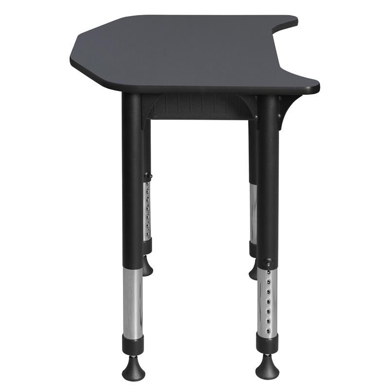 Ferris 26 in. x 24 in. Height Adjustable Student Desk with Book Storage- Grey