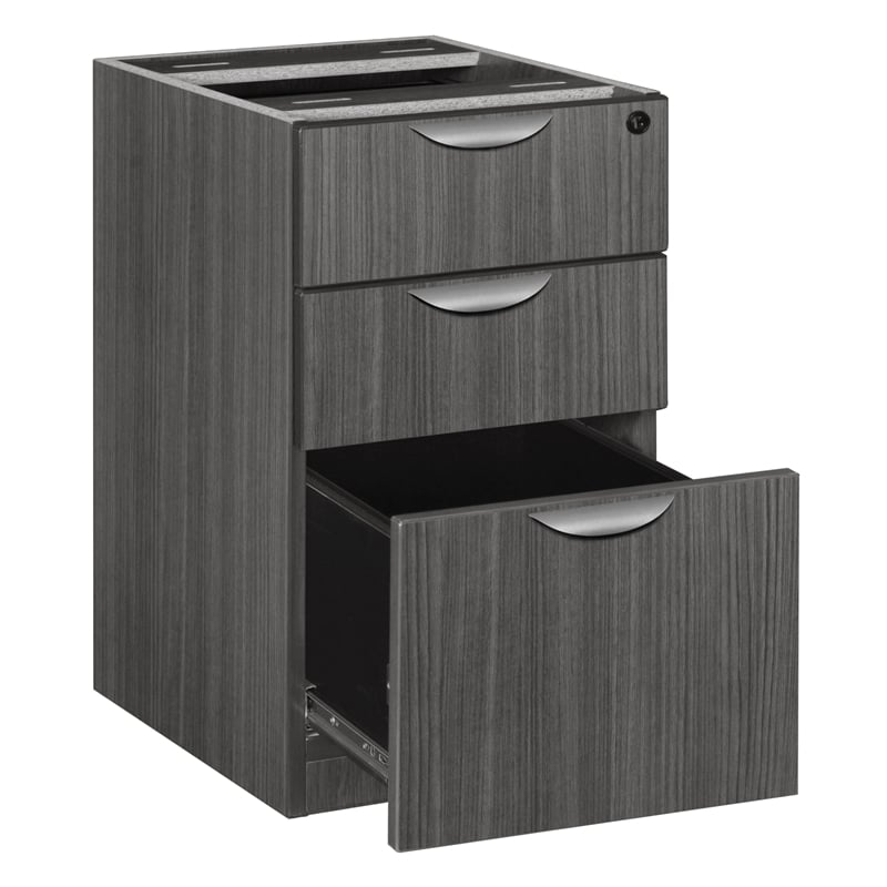 Legacy Wood Box File Pedestal- Ash Grey