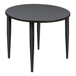 Kahlo 42&quot Round Tapered Leg Table- Grey/ Black