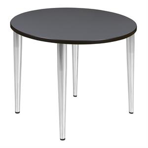 Kahlo 42&quot Round Tapered Leg Table- Grey/ Chrome