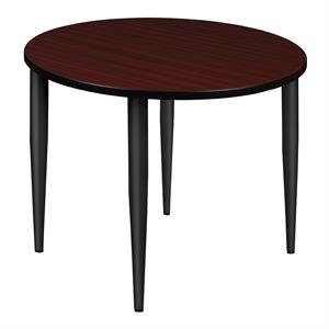 Kahlo 42&quot Round Tapered Leg Table in Mahogany/ Black