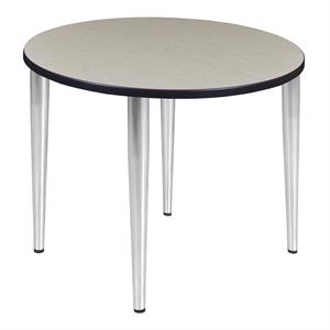 Kahlo 42&quot Round Tapered Leg Table in Maple/ Chrome