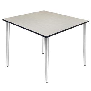 Kahlo 48&quot Square Tapered Leg Table- Maple/ Chrome