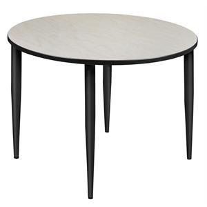 Kahlo 48&quot Round Tapered Leg Table- Maple/ Black