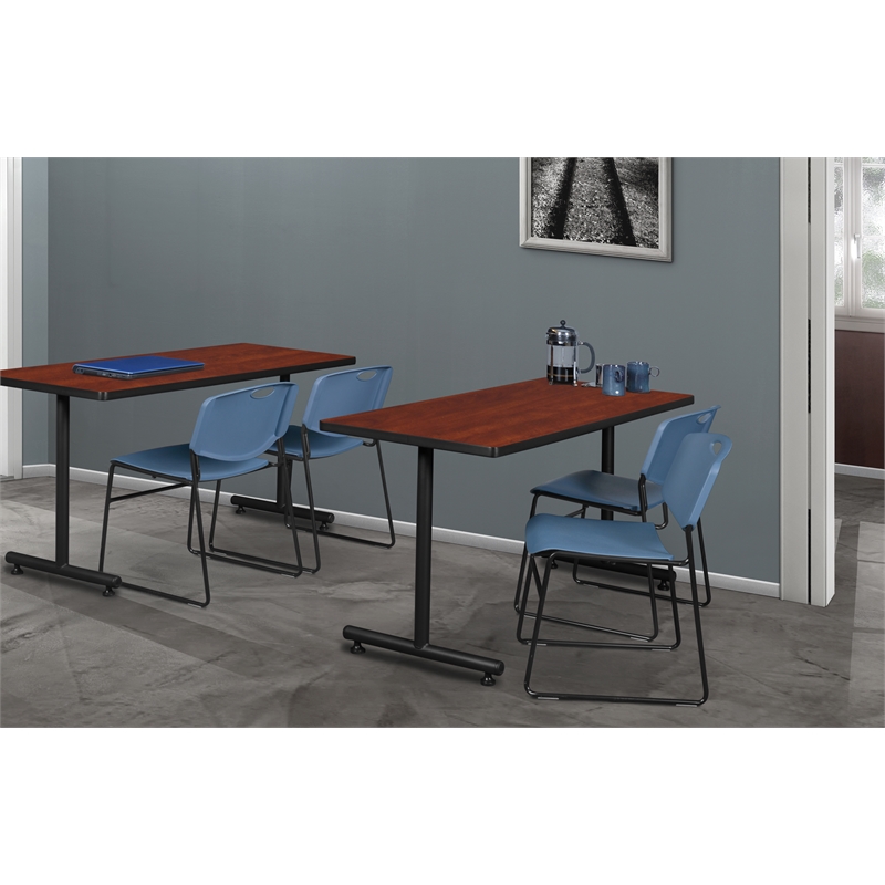 Zeng Stack Plastic Chair (4 pack) in Blue